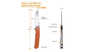 Ruike - P801 - Briceag - Oțel 14C28N - Orange